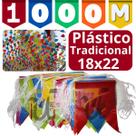 Kit 1000 M Bandeirola 18x22 Colorida Plasticas Festa Junina