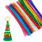 Kit 100un Hastes Chenille Colorido Glitter Limpador Cachimbo