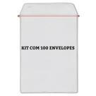 Kit 100un Protetor Porta Documento Plástico Com Aba Abre e Fecha Tamanho Médio Metade A4 15x21cm ACP