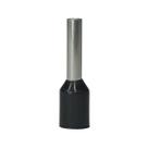 Kit 100x Terminais Resistentes Elétrico Ilhós Tubular Preto 1,5mm Simples Pré Isolados Conectores Tubo Tubolar