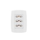 Kit 10PC Conj Placa 4x2 3 Tomadas 2p+t 10a 250v Monobloc Lev - Ilumi