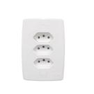 Kit 10PC Conj Placa 4x2 3 Tomadas 2p+t 10a 250v Monobloc Safira Ilumi
