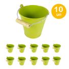 Kit 10un Balde Cachepot metal decoração mini baldinho Verde