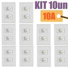 KIT 10un Conjunto 2 Tomadas 2P+T 10A Liz Branco - Tramontina KIT 10un Conjunto 2 Tomadas 2P+T 10A Liz Branco - Tramontina