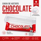 Kit 10un Embalagem Caixa de Acetato para Chocolate Tipo Prestígio PX-260 (3,5x2x13cm) Confeiteiro