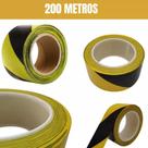 Kit 10un Fita Zebrada Sinalização,isolamento 200mts Atacado Amarelo,preto Zebrada