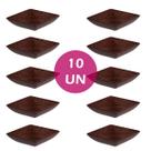 Kit 10un mini petisqueira quadrado aperitivo marrom escuro Kit 10un mini petisqueira quadrado aperitivo marrom escuro