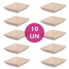 Kit 10un prato mini petisqueira quadrado aperitivos bege Kit 10un prato mini petisqueira quadrado aperitivos bege
