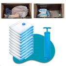 Kit 10un Saco Vacuo com Bomba para Viagem Embalagem Roupa Mala Edredom Cobertor Organizador