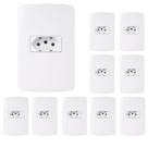 Kit 10Und Conjunto com Tomada Branco 10A 2P+T 250V Placa 4x2 Kit 10Und Conjunto com Tomada Branco 10A 2P+T 250V Placa 4x2