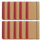 Kit 10x Caderneta de Anotações Ecológica 10x14cm 60 Folhas Sem Pauta Vermelho
