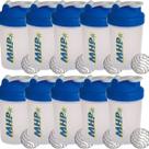 Kit 10X Coqueteleira Bottle Shaker - 400ml Tampa Azul - MHP