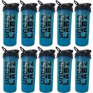 Kit 10X Coqueteleira Slim - 600ml Azul - Under Labz