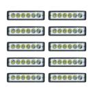 Kit 10x Farol Led Universal 18w Trator 6 Leds Retangular