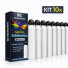 Kit 10x Garrafa de Alumínio Branca com Tampa Bola para Sublimação 600ml
