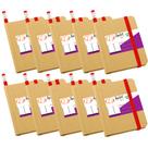 Kit 10x Mini Cadernetas 7x11cm 70 Folhas Sem Pauta Eco Begônia TopGet