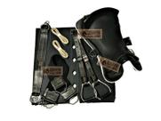 KIT 10x PEÇAS Montaria Sela FREIO OURO PRETA COMPLETA