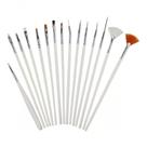 Kit 10X Pincel 15 Pinceis Manicure Decoração Artistica Nail