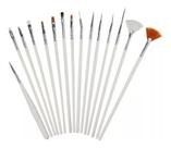 Kit 10x Pincel 15 Pinceis Manicure Decoração Artistica Nail