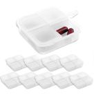 Kit 10x Porta Comprimidos com 4 Divisórias TopGet Branco