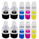 Kit 10x refil de tinta compativel para uso em Canon GI10 G7010 G6010