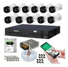 Kit 11 Câmeras Intelbras 1120b Dvr 16 Canais Com Hd 2tb