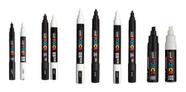 Kit 11 Canetas POSCA PC-1M, 3M, 5M e 8K Pretas e Brancas