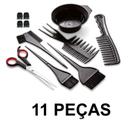 Kit 11 PÇS Para Cabelo Pincel Pentes Tesoura Pote Prendedores