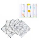 Kit 11 Peças - 5 Fraldas 60x60cm + 6 Paninho de Boca 30x30cm 100% Algodão Grande Macias Estampadas