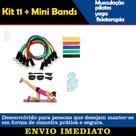 Kit 11 Peças + 5 Mini Bands Queima Calorias Malhar Braços Exercício Aeróbio Fitness Perda de Peso