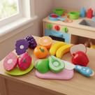 KIT 11 Peças Frutas Legumes Crec Brinquedo Com tiras autocolantes Cozinha Frutas Brincando De Comidinha