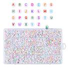 Kit 1100 Missangas Completas Branca Letras Pulseira Colar
