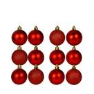 Kit 12/24/36 Bolinhas Enfeite de Árvore De Natal 4cm Mista Lisa Fosca Glitter Decoração Natalina