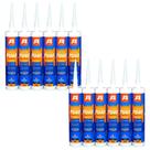 Kit 12 Adesivo Selantu PU 40 Autofix Preto 380G