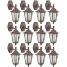 Kit 12 Arandelas Gregas Marrom Bivolt Luminárias de Parede Coloniais Jardim Pátio Dital