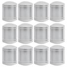 Kit 12 Arandelas Luminárias de Parede Jardim Branco Elegance E27 Grade Redonda Lente Fosca Dital
