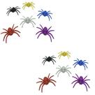 Kit 12 Aranhas De Halloween Decorativas Glitter