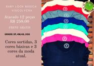 kit 12 Baby Look Viscolycra basica manga curta