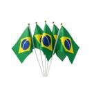 Kit 12 Bandeiras Do Brasil Copa Do Mundo 14x21cm Com Aste