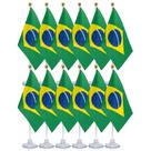 Kit 12 Bandeiras Do Brasil De Mesa 19 X 13 Cm Dupla Face Para Copa do Mundo Kit 12 Bandeiras Do Brasil De Mesa 19 X 13 Cm Dupla Face Para Copa do Mundo