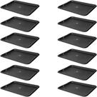 Kit 12 Bandeja Plástica Buffet Fast Food Restaurante Self Service 48x33cm - New Plastic