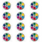Kit 12 Bandejas De Aluminio Paleta Godê Redonda Para Pinturas Tinta Aquarela Escolar Artesanato