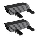Kit 12 Bandejas Gondola Ponta FIT 40 Preto 12X 30x78 Pe Cinza