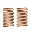 Kit 12 Bandejas Petisqueira De Bambu Retangular Sushi Servir