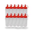 Kit 12 Bisnagas 200Ml Para Ketchup Mostarda Maionese Molho Embalagem Reutilizável