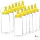 Kit 12 Bisnagas Flexível Transparente 250ML Molho Ketchup Maionese Mostarda Lanchonete Reutilizável