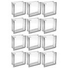 Kit 12 Bloco de Vidro Incolor C/ Furo 19x19x8 Tradestar