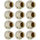 Kit 12 Bocal Soquete Fixo Baquelite E27 Bege 250v