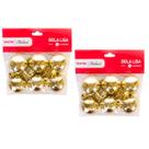 Kit 12 Bolas De Natal Lisa 4cm Dourada Decoração Árvore