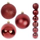 Kit 12 Bolas De Natal Mista 5cm Vinho Decoração Árvore Kit 12 Bolas De Natal Mista 5cm Vinho Decoração Árvore